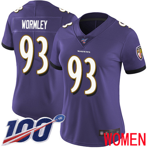 Baltimore Ravens Limited Purple Women Chris Wormley Home Jersey NFL Football #93 100th Season Vapor Untouchable->baltimore ravens->NFL Jersey